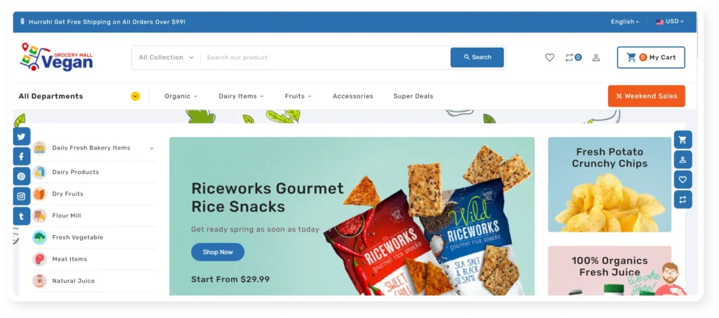 Vegan - Best 15 grocery shopify stores 2024