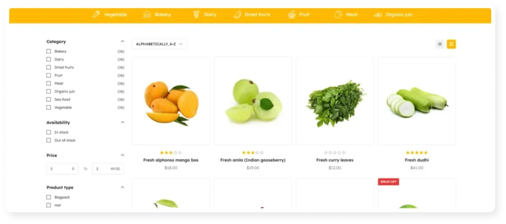 Veggy - Best 15 grocery shopify stores 2024