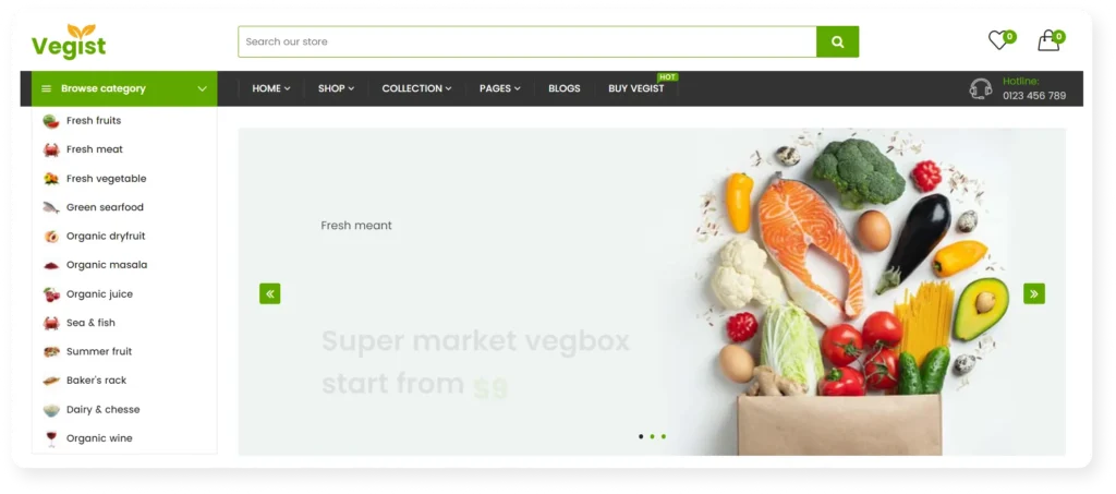 Vegist - Best 15 grocery shopify stores 2024
